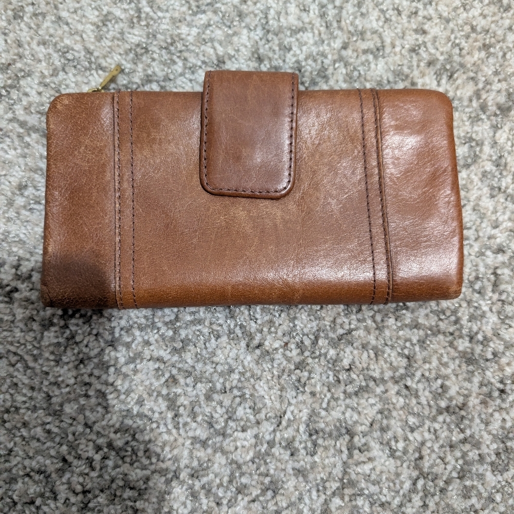 Fossil Brown Leather 3 Section Flap Organizer Wallet - Picture 2 of 10